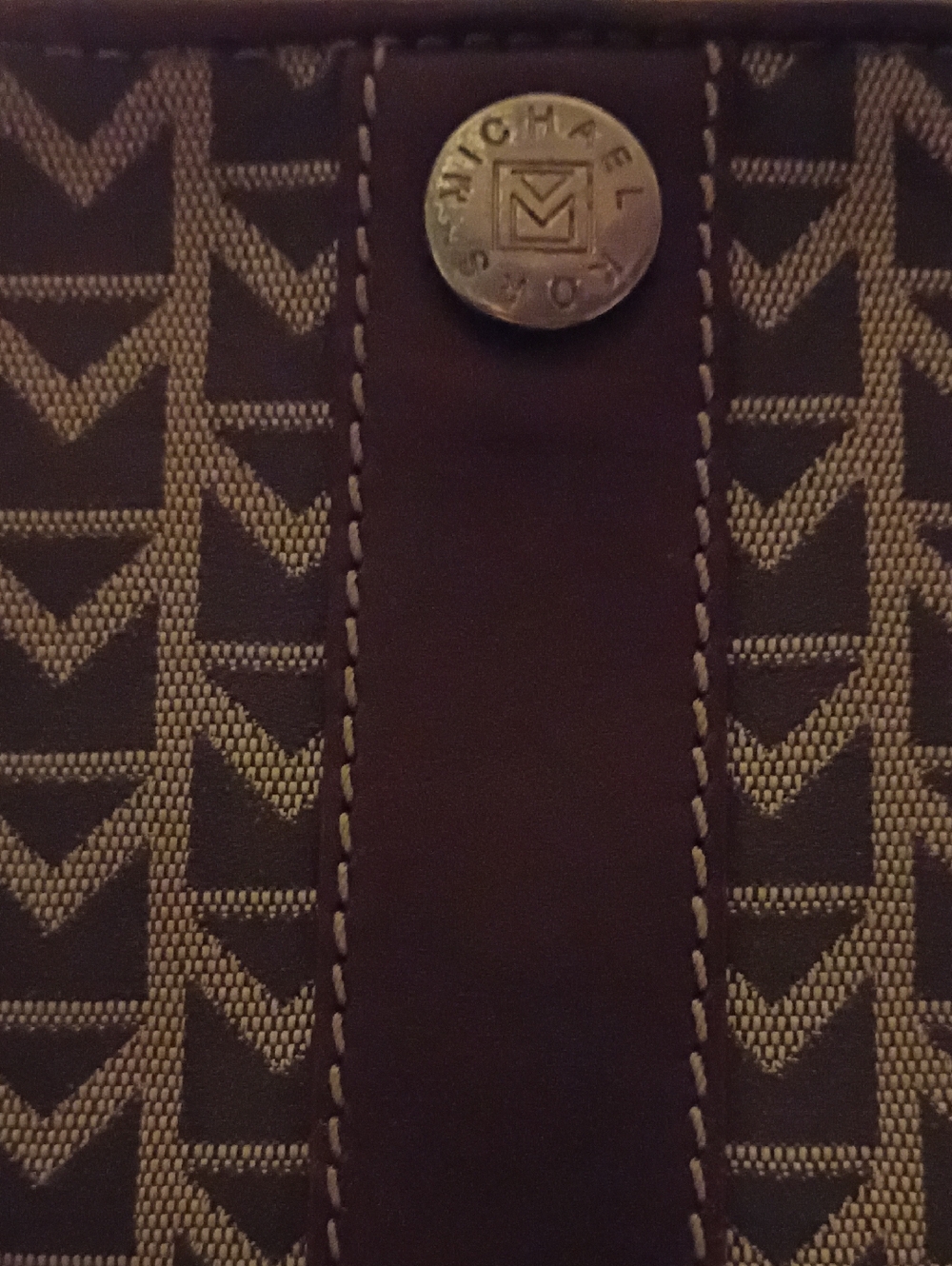 Michael Kors Brown and Tan Signature Logo Wristlet Clutch